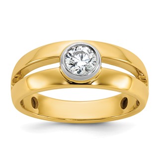 IBGoodman 14k Two-Tone 1/2 carat Lab Grown Diamond VS/SI+ G+ Complete Men's Wedding Band