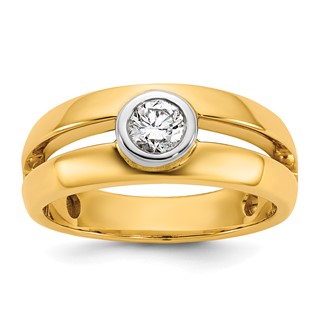 IBGoodman 14k Two-Tone 1/3 carat Lab Grown Diamond VS/SI+ G+ Complete Ladies Wedding Band