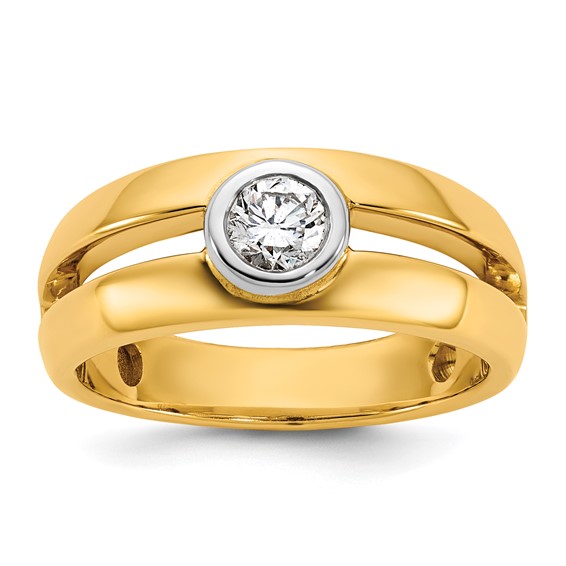 IBGoodman 14k Two-Tone 1/3 carat Lab Grown Diamond VS/SI+ G+ Complete Ladies Wedding Band