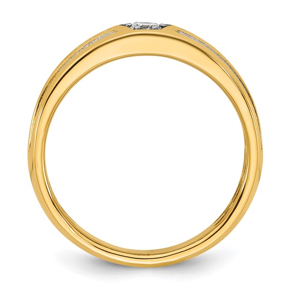 14ky w/White Rhodium IB Goodman Mens Complete 1/6ct Diamond Ring