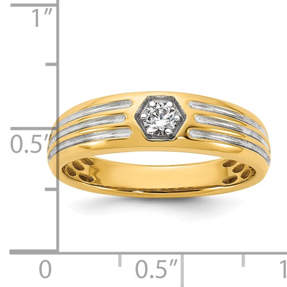 14ky w/White Rhodium IB Goodman Mens Complete 1/6ct Diamond Ring