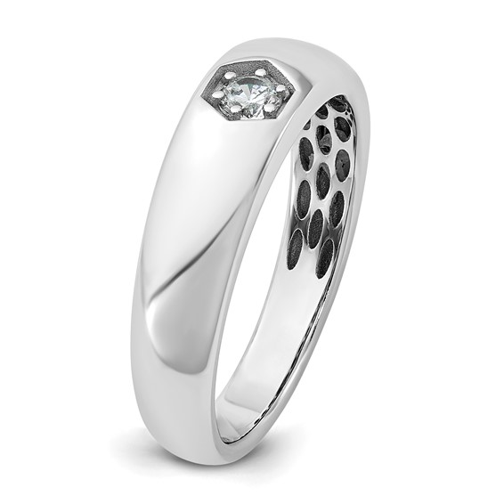 Gold Men's Polished  Diamond Ring