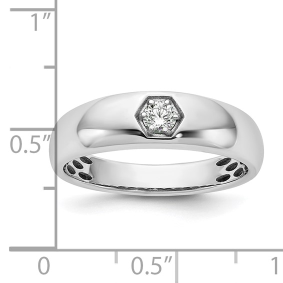 Gold Men's Polished  Diamond Ring