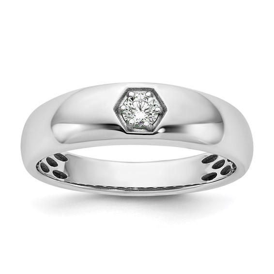 Gold Men's Polished  Diamond Ring