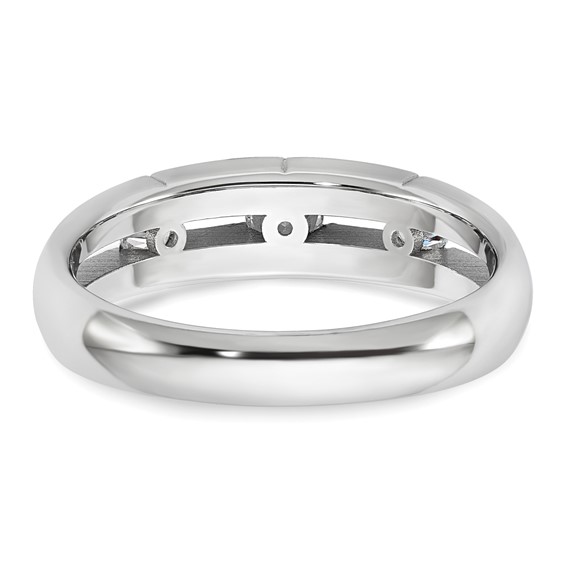 14kw IB Goodman Mens Polished Complete 3-Stone 3/8ct Diamond Ring