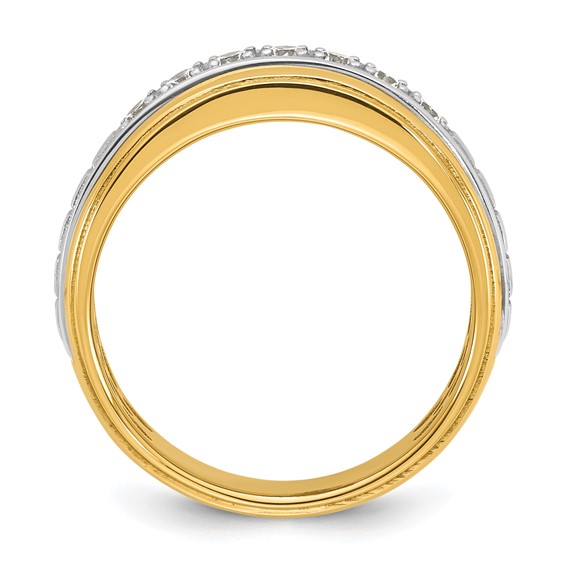 14ktt IB Goodman Mens Satin Complete 7-Stone 3/8ct Diamond Ring