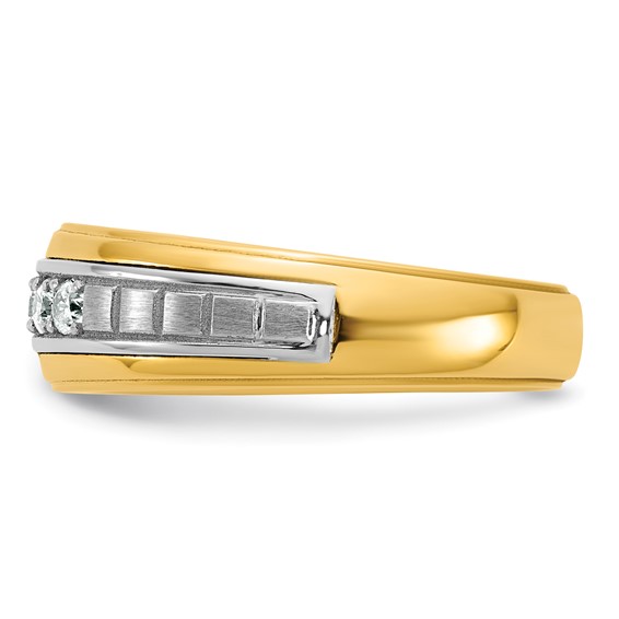 14ktt IB Goodman Mens Satin Complete 7-Stone 3/8ct Diamond Ring