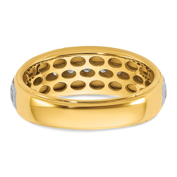 14ktt IB Goodman Mens Satin Complete 7-Stone 3/8ct Diamond Ring