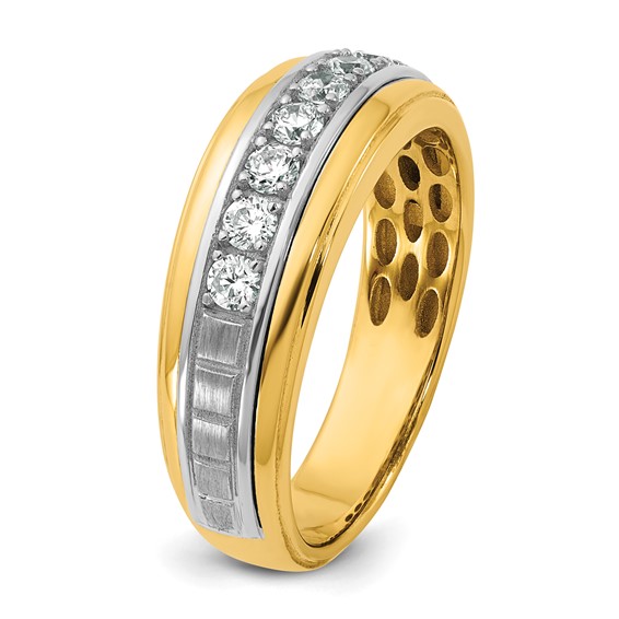 14ktt IB Goodman Mens Satin Complete 7-Stone 3/8ct Diamond Ring
