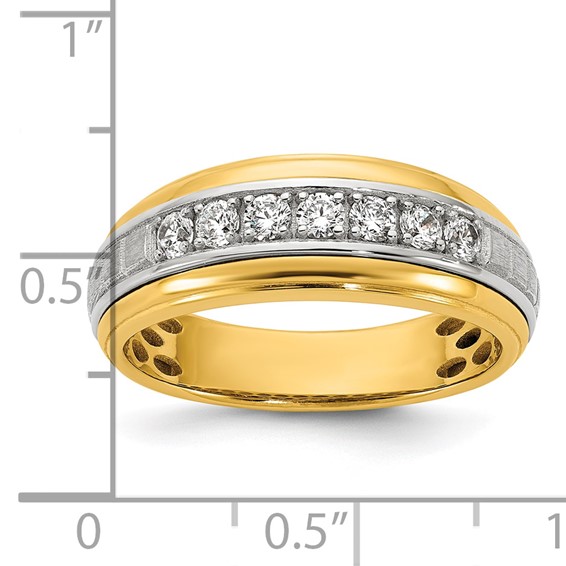 14ktt IB Goodman Mens Satin Complete 7-Stone 3/8ct Diamond Ring