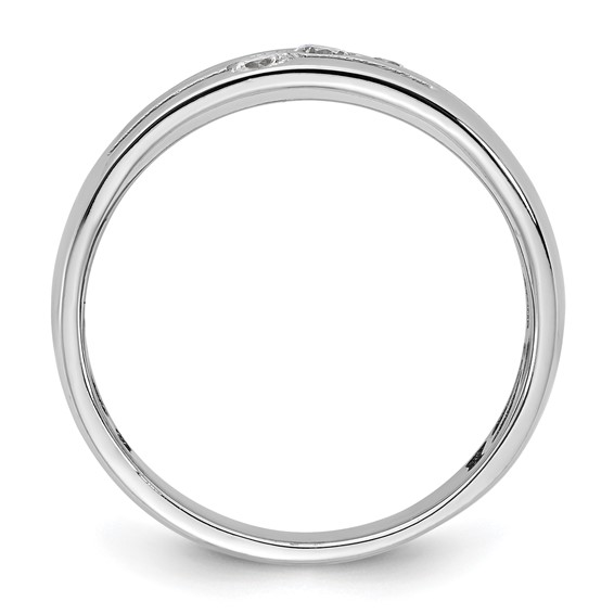 14kw IB Goodman Mens Polished Complete 3-Stone 1/4ct Diamond Ring