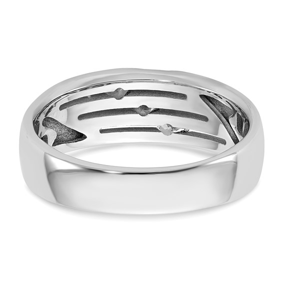 14kw IB Goodman Mens Polished Complete 3-Stone 1/4ct Diamond Ring