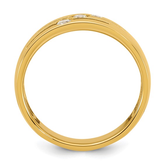 14ky IB Goodman Mens Polished 3-Stone Diamond Ring Mounting