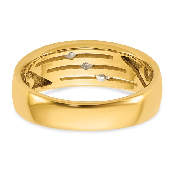 14ky IB Goodman Mens Polished 3-Stone Diamond Ring Mounting