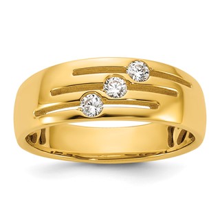 14ky IB Goodman Mens Polished 3-Stone Diamond Ring Mounting