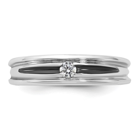 14kw w/Black Rhodium IB Goodman Mens Complete 1/10ct Diamond Ring