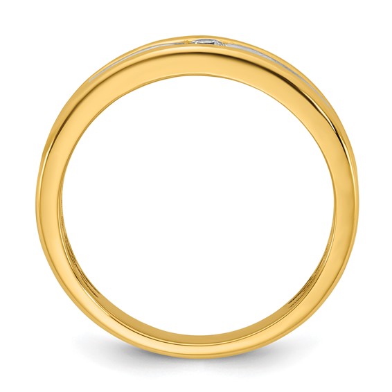 14ky w/White Rhodium IB Goodman Mens Complete 1/10ct Diamond Ring