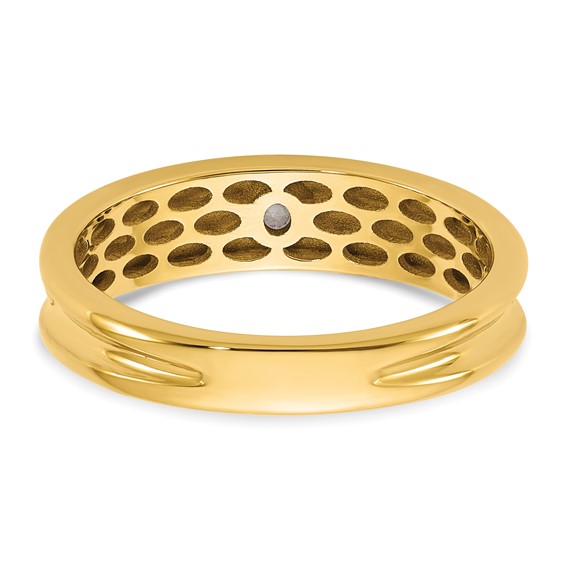 14ky w/White Rhodium IB Goodman Mens Complete 1/10ct Diamond Ring