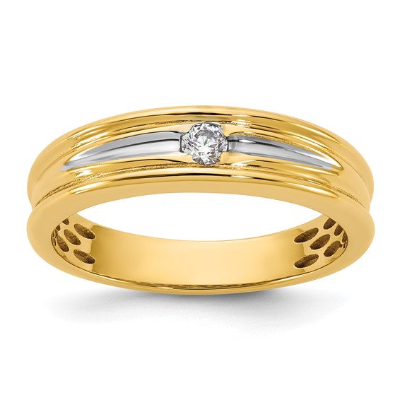 14ky w/White Rhodium IB Goodman Mens Complete 1/10ct Diamond Ring