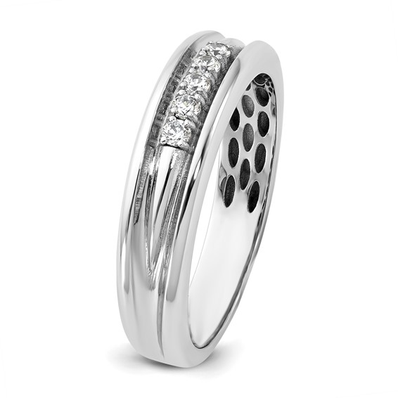 14kw IB Goodman Mens Polished 5-Stone Diamond Ring Mounting