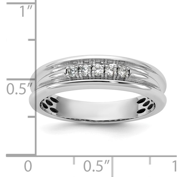 14kw IB Goodman Mens Polished 5-Stone Diamond Ring Mounting