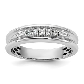 14kw IB Goodman Mens Polished 5-Stone Diamond Ring Mounting
