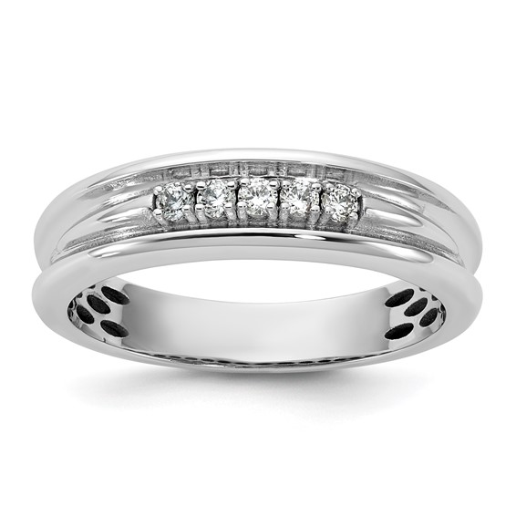 14kw IB Goodman Mens Polished 5-Stone Diamond Ring Mounting