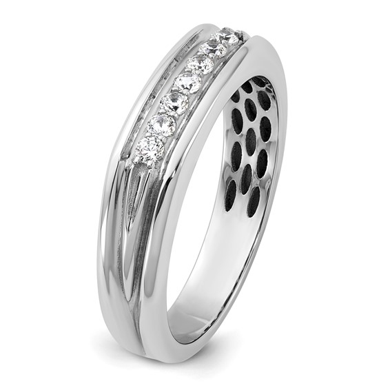 14kw IB Goodman Mens Polished 7-Stone Diamond Ring Mounting