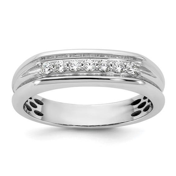 14kw IB Goodman Mens Polished 7-Stone Diamond Ring Mounting