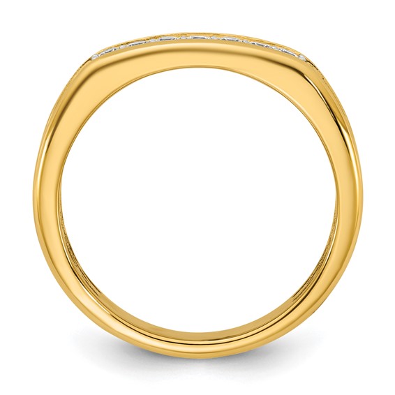 14ky IB Goodman Mens Polished Complete 7-Stone 1/4ct Diamond Ring