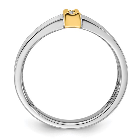 14ktt IB Goodman Mens Polished 5-Stone Diamond Ring Mounting