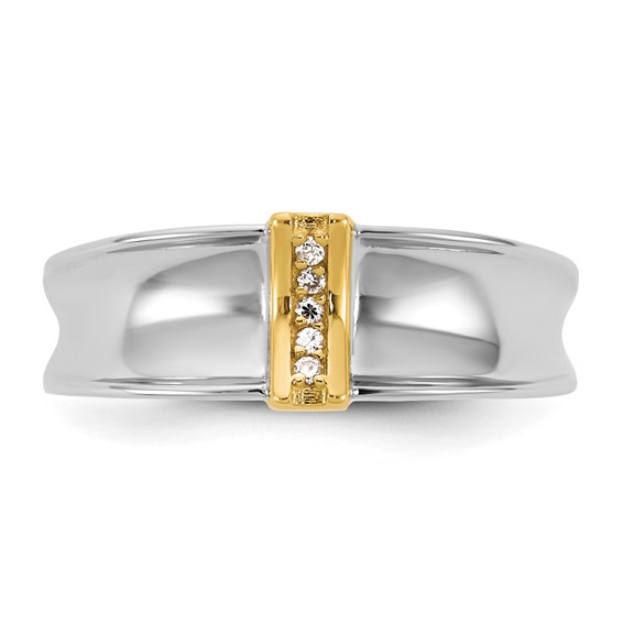 14ktt IB Goodman Mens Polished 5-Stone Diamond Ring Mounting