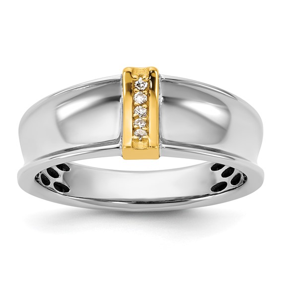 14ktt IB Goodman Mens Polished 5-Stone Diamond Ring Mounting