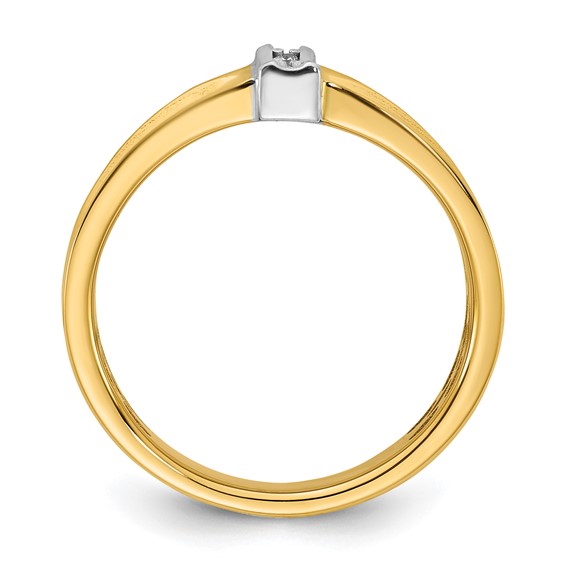 14ktt IB Goodman Mens Polished Complete 5-Stone 1/20ct Diamond Ring