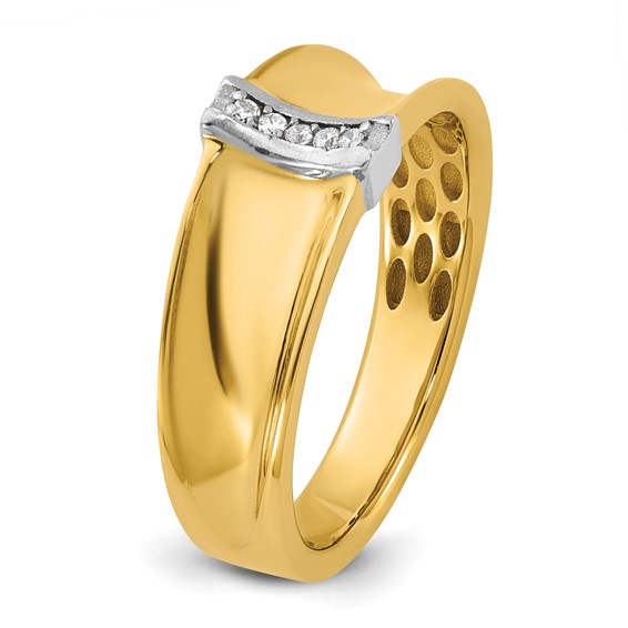 14ktt IB Goodman Mens Polished Complete 5-Stone 1/20ct Diamond Ring