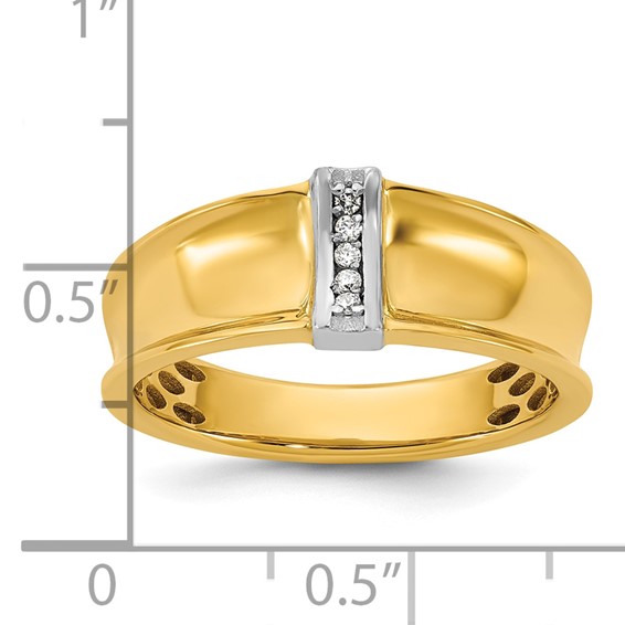 14ktt IB Goodman Mens Polished Complete 5-Stone 1/20ct Diamond Ring