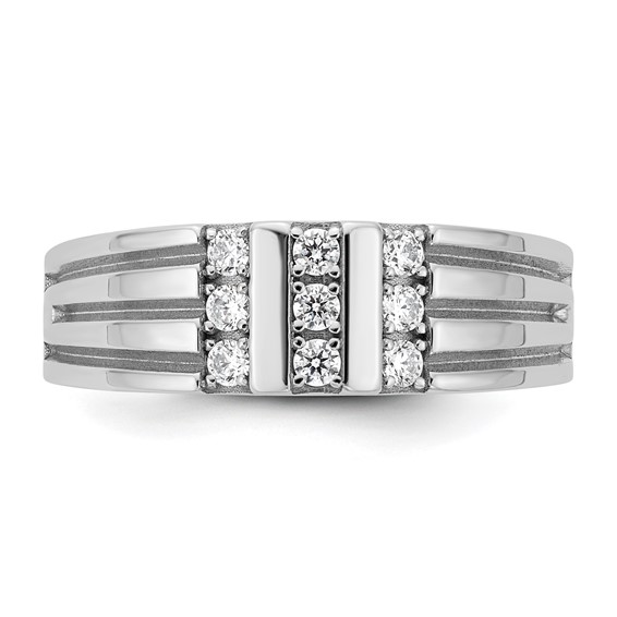 14kw IB Goodman Mens Polished Complete 1/3ct Diamond Ring