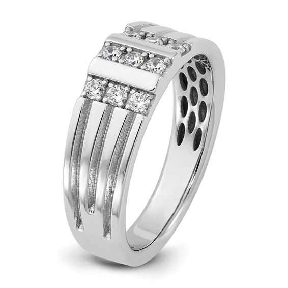 14kw IB Goodman Mens Polished Complete 1/3ct Diamond Ring