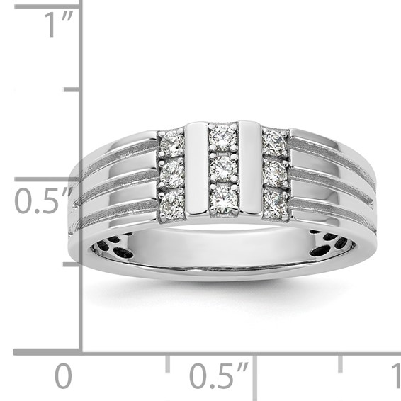 14kw IB Goodman Mens Polished Complete 1/3ct Diamond Ring
