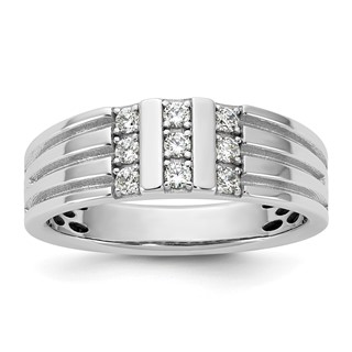 14kw IB Goodman Mens Polished Complete 1/3ct Diamond Ring