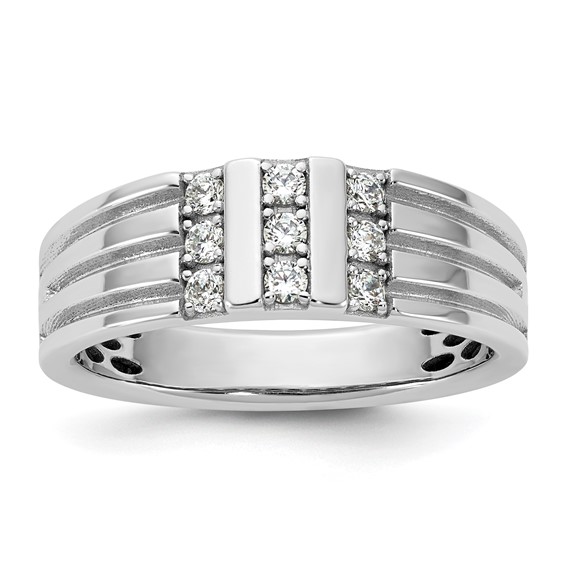 14kw IB Goodman Mens Polished Complete 1/3ct Diamond Ring