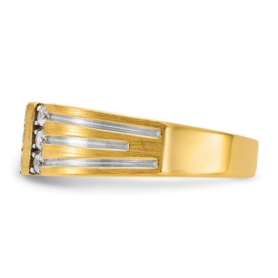 14ky w/White Rhodium IB Goodman Mens Complete 1/3ct Diamond Ring