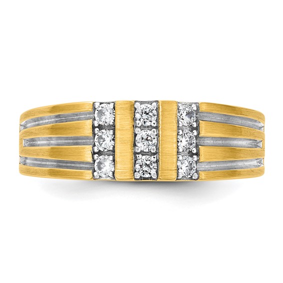 14ky w/White Rhodium IB Goodman Mens Complete 1/3ct Diamond Ring