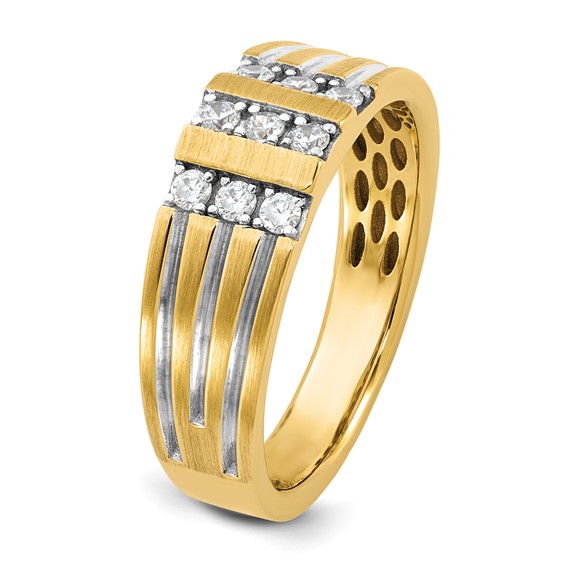 14ky w/White Rhodium IB Goodman Mens Complete 1/3ct Diamond Ring