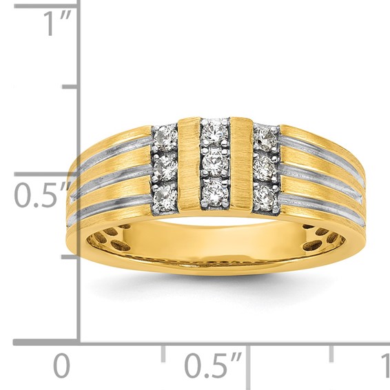 14ky w/White Rhodium IB Goodman Mens Complete 1/3ct Diamond Ring