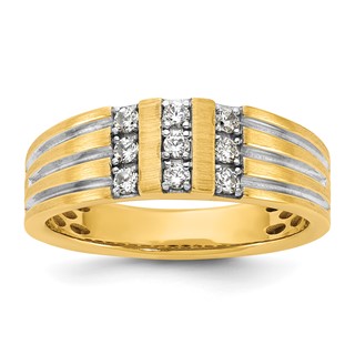 14ky w/White Rhodium IB Goodman Mens Complete 1/3ct Diamond Ring