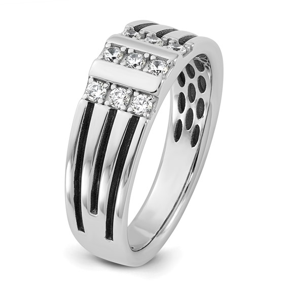 14kw w/Black Rhodium IB Goodman Mens Complete 1/3ct Diamond Ring