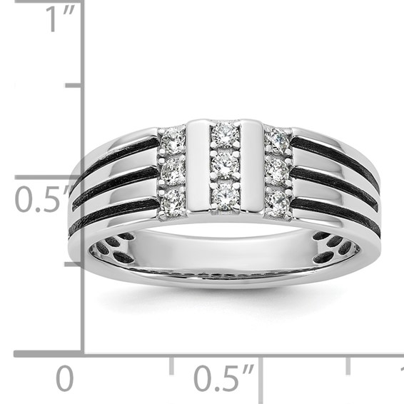 14kw w/Black Rhodium IB Goodman Mens Complete 1/3ct Diamond Ring