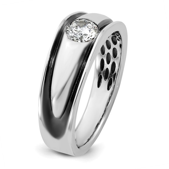 14kw IB Goodman Black Rhodium Mens Complete 1/2ct Diamond Ring