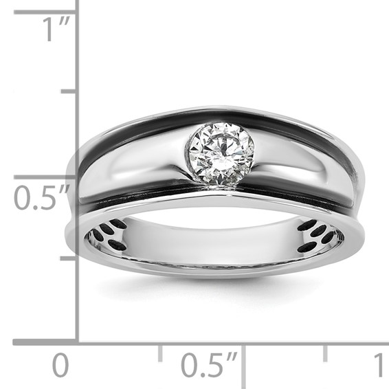 14kw IB Goodman Black Rhodium Mens Complete 1/2ct Diamond Ring